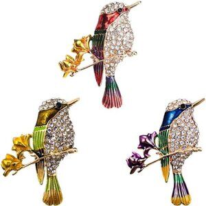 Hummingbird Pin Brooch Set Fashion Men and Women Elegant Bird Brooch set
